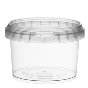 Afbeelding van TP Plastic pot rond 280ml met veiligheidssluiting inclusief deksel