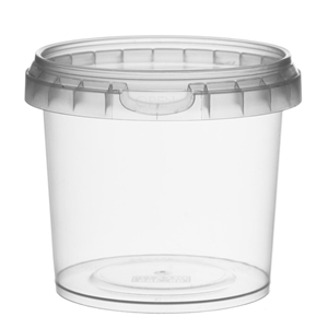 Afbeelding van TP Plastic pot rond 365ml met veiligheidssluiting inclusief deksel